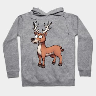 Happy Cartoon Male Deer Hoodie